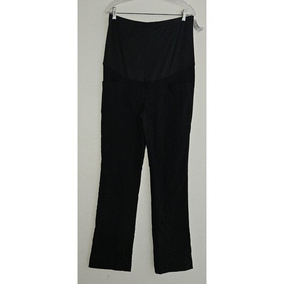 NEW Maurices Black Maternity Pants Pull On Boot Cut Mid Rise Full Panel Sz Large - Picture 1 of 13